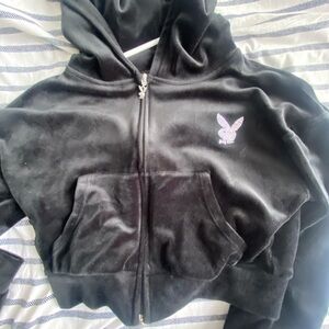 PLAYBOY Black Velvet Hoodie